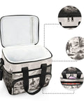 Desert Cowboy Insulated Lunch Bag with Shoulder Strap, open, showing PEVA liner, rugged design ideal for picnics and camping.
