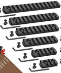 Single Picatinny Aluminum Accessory Rail Set With 3 5 7 9 11 13 Slots shown with T nuts and screws