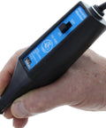Hand holding Electric Engraver With Carbide Tipped Point, 120V 60Hz, 7200 SPM, Smooth Marking With Depth Adjustable Stroke