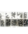 Durable RC Car Spare Parts Kit With 200 Pieces Of Hex Socket Headless Grub Screws M3 M4 M5 M6 M8 Stainless Steel Flat Point Tapered End Box Set