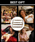 Collage of people gifting Leopard License Plate Frame Set For Women, Rhinestone Diamond Bling Aluminum Chrome Car Frames.