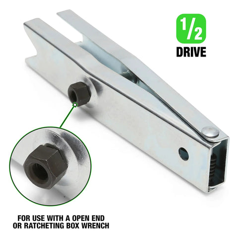 Door Spring Compressor Tool For GM Cars And Light Trucks Works With A Half Inch Wrench, showing tool and drive detail.