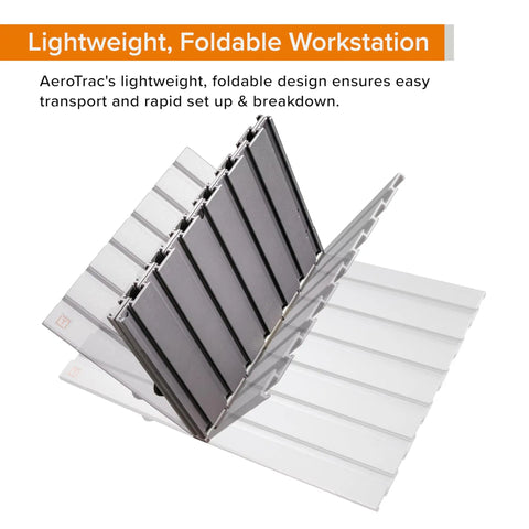 AeroTrac Foldable Laptop Tray For Tripod Mounting On The Go Video And Photography Workstation with rails