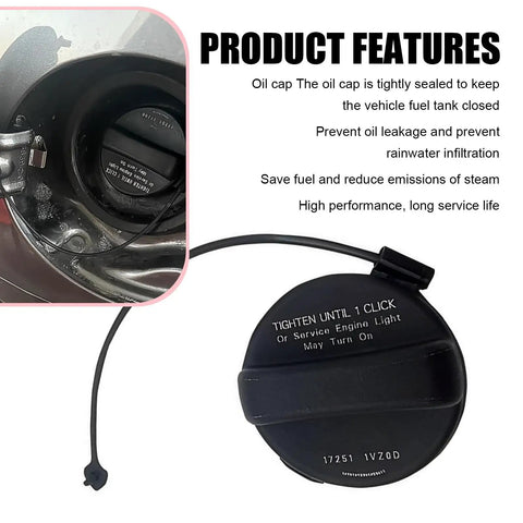 Nissan Infiniti Compatible Fuel Tank Cap With Tight Seal And Rubber Ring ABS Heat Resistant Port Cover displayed with features
