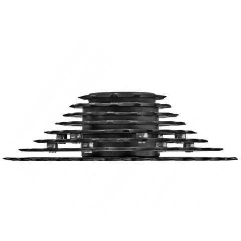8 Speed Mountain Bike Cassette 12-32 Teeth Black With Hyperglide Compatibility, side view of cassette showing gear arrangement.