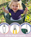 High Back Toddler Bucket Swing With Coated Chains And Locking Buckles For Safety, Kid Friendly Setup Outdoor Baby Swing For Backyard