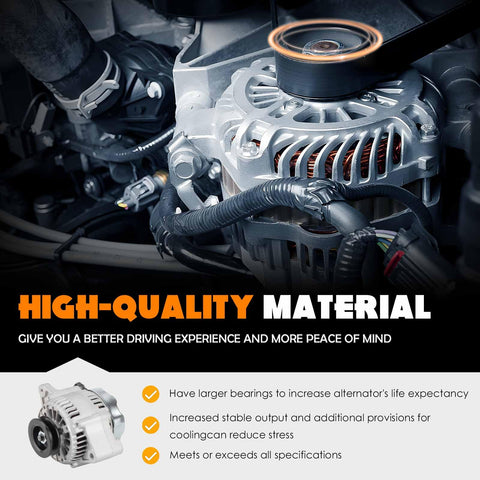 Premium 70 Amp 12V CW Alternator For Toyota 4Runner 1985-1992 2.4L Celica 1985 2.4L Pickup 1985-1991 installed view