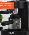 Straight Up Home Barista Vibes With This Compact 4 Cup Electric Espresso And Cappuccino Maker Featuring A Durable Milk Frothing Pitcher For Quick Daily Grind Sessions, showing brewing espresso.