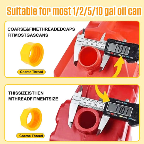 Gas Can Spout Replacement Kit With Nozzles Caps Gaskets And Drill Bit For Most One Half Gallon, Five Gallon And Ten Gallon Oil Cans includes gauge measuring spout