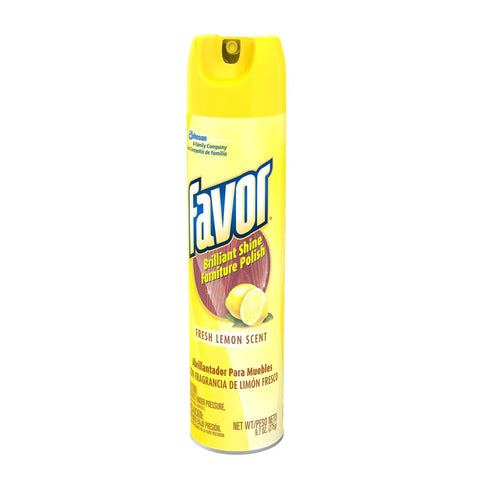 Clean As A Whistle Top Shelf Furniture Polish Delivers A Fresh Lemon Hit in a 9.7 oz spray can for quick dust removal.