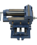 Cross Slide Vise Drill 5 Inch 2 Way XY Heavy Duty Clamp for Metal Milling and Drilling Machines Blue Precision Workholding Vise With Dual Handles for Accurate X and Y Axis Movement and Secure Clamp, blue cast iron drill vise