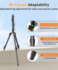 75 Inch Extendable Camera Tripod With Remote Shutter And 360 Degree Ball Head showing features and adaptability