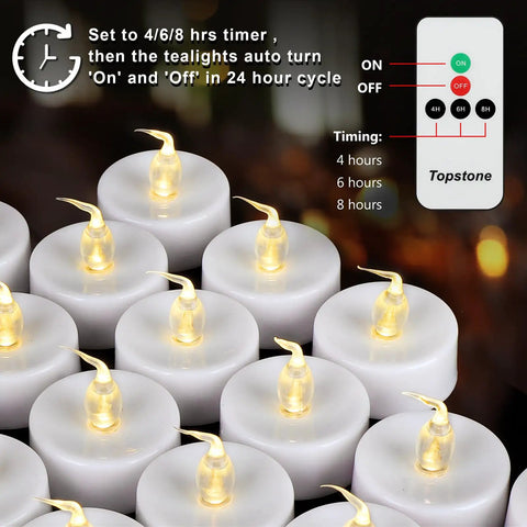 Flameless LED Candles With Remote Timer Warm White Flicker Battery Operated Tea Lights For Home Decor Weddings And Parties