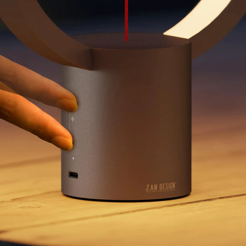 Close-up of a person using the touch dimmer on the Balance Lamp For Bedroom And Nightstand With Touch Dimmer, Rechargeable LED Table Lamp