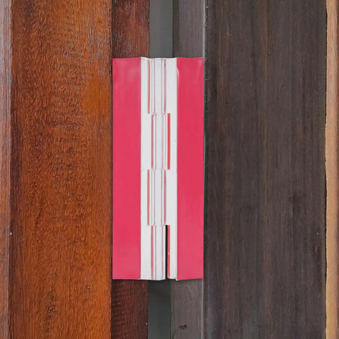 Self Adhesive Acrylic Hinges Pack Flush Mini Cabinet Hinges With Strong Double Sided Adhesive mounted on wood surface