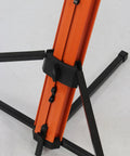 Fat Toad Column Dj Keyboard Stand Two Tier Mic Boom Adapter Sliding Tower showing adjustable orange aluminum frame and black legs.