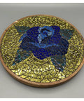 Blue Rose Mosaic Lazy Susan 10 Inch Handmade Serving Tray With Smooth Rotating Base For Kitchen And Dining Table Display