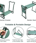 Versatile Garden Kneeler And Seat Foldable Bench With Tool Pouch and Soft Kneeling Pad lightweight portable garden stool
