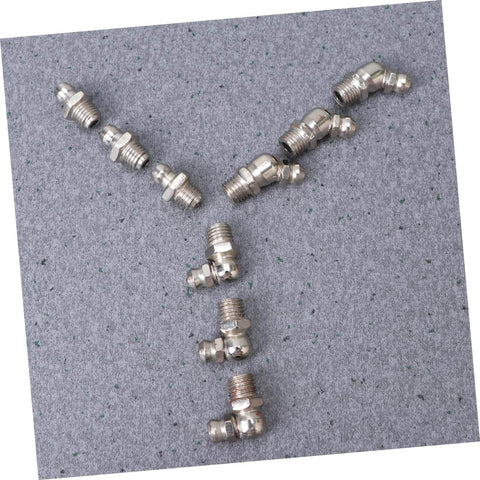 Grease Zerk Fittings Kit, 45-Piece Metric Assortment With Straight, 45-Degree, And 90-Degree Angles For Bearings And Equipment
