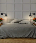 Bedroom with Black Plug In Wall Lamps Two Pack With Swing Arm Range 270 Degree Adjustment And 180 Degree Base On Off Switch Wall Sconces