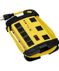 Heavy Duty Power Strip With Surge Protection 8 Outlets 3900 Joules Yellow Metal Housing 25 Foot Cord Industrial Garage