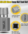 Top Tier 15 Piece Easy Out Screw Extractor Kit With Bolt Remover Drivers And Storage Case For Stripped Damaged Fasteners In Home Garage Or Professional Auto Work, 1/2" drill