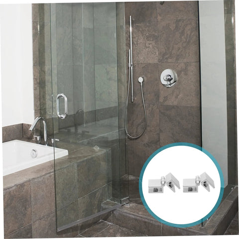 DOITOOL 4-pack glass door hinges, chrome finish for cabinets and bookcases
