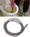 Person using Super Flex Manganese Steel Drain Auger Cable 16mm Pipe Snake Clog Remover on toilet for tough obstacles.