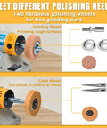 Jewelry Polisher And Bench Grinder Kit With Adjustable Speed, Compact Metal Buffer For Jewelry And DIY Projects, includes wheels.