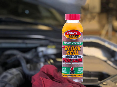 Liquid Copper Block Seal Stop Leak For Cars And Trucks, One Step Permanent Fix For Radiator And Intake Leaks, 18 Oz bottle on engine bay