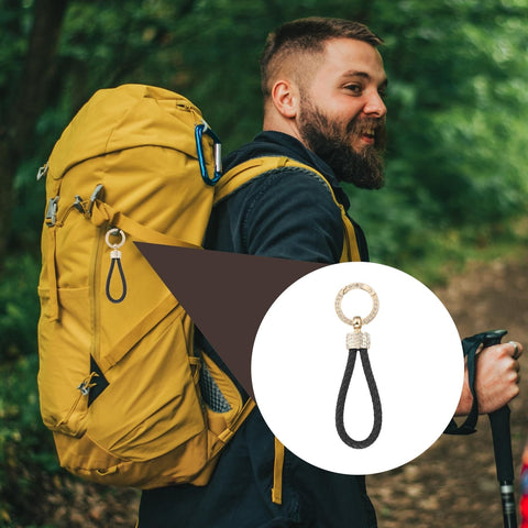 Braided Rope Leather Keychain With Rotatable D Ring And Zinc Alloy Screwdriver For Keys Bags And Wallets Weave Style Key Chain