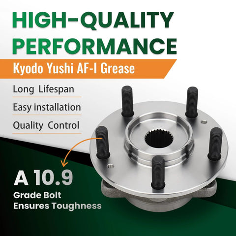 Front Wheel Hub And Bearing Assembly Drop In Easy Install Compatible With Hyundai Elantra Elantra GT Ioniq Veloster Veloster N Forte And Niro And Rear Wheel Hub And Bearing Assembly For Hyundai Kona Seltos AWD 2018 Through 2023 21 22 displaying features and specifications