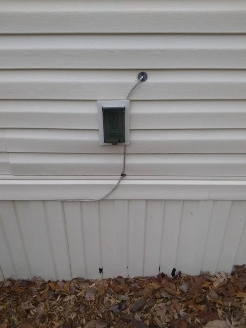 Outdoor setup with DBVC-1 Clear Vertical Replacement Cover For Arlington Recessed Outlet Boxes Weatherproof Bubble Style Shield