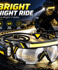 Kickass Rechargeable LED Safety Glasses With Hands Free Work Goggles Delivering Four Flexible Light Modes bright safety goggles for night cycling.