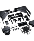 Beefy Heavy Duty Sliding Gate Kit For Deck And Fence With Smooth Roll Wheel Hardware Powder Coated Steel In Black Quiet Glide Weatherproof Gate System For Easy Outdoor Access. Black steel gate hardware kit with rollers, brackets, and screws