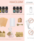 All Ages Soap Making Kit With Melt And Pour Bases Shea Butter And Clear Bases Essential Oils And Fragrances Silicone Molds Cutting Box And Giftable Box For Easy DIY Crafting Fun, featuring essential oils and packaging supplies.