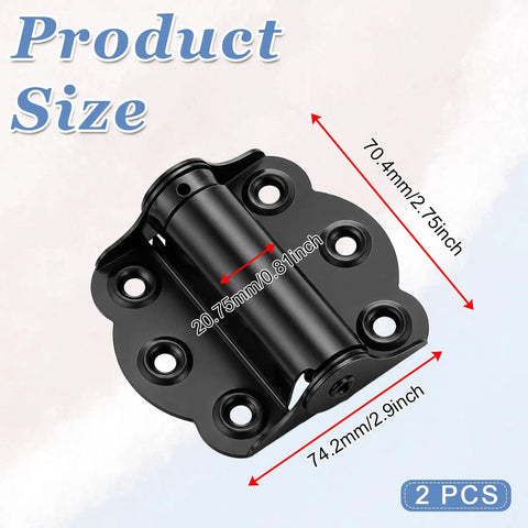 Heavy Duty Stainless Steel Screen Door Hinges 2 Pack Built to Last Adjustable Self Closing Spring Loaded Black Finish dimensions