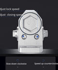 Close-up of Heavy Duty Aluminum Alloy Hydraulic Door Closer Commercial Grade Self Closing System With Dual Valve Two Speed Adjustment