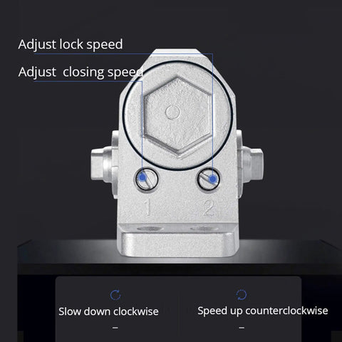Close-up of Heavy Duty Aluminum Alloy Hydraulic Door Closer Commercial Grade Self Closing System With Dual Valve Two Speed Adjustment