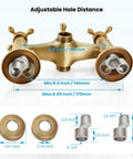 Wall Mount Clawfoot Bathtub Faucet With Handheld Spray And 360 Degree Swivel Spout Vintage Antique Brass Finish Adapter