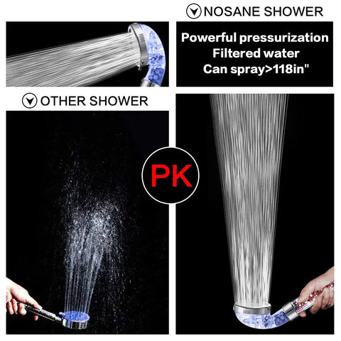 High Pressure Handheld Shower Head With Built In Filter And Water Saving Design spraying powerful jet