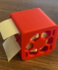 Pro Grade Label Dispenser Storage Box For Desk Organization, Space Saving Label Organizer Container For Home Office, Kitchen, Retail And Workshop, Easy Access Label Holder And All In One Storage Solution, red plastic