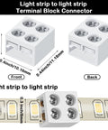 25 Pack Solderless LED Tape Light Connectors Tape To Tape Quick Screw Down Terminal Block 2 Pin For Strip Lights 0.3 Inch 8mm
