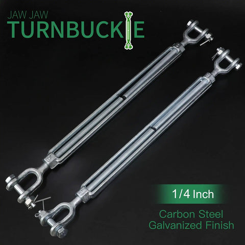 Heavy Duty One Half Inch Jaw Jaw Turnbuckle Galvanized For Wire Rope Cable Marine Grade Closed Body Two Pack