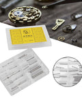 Watch Band Pins And Spring Bar Replacement Kit For Easy No Sweat Fixes Stainless Steel Pins In Two Boxes With Ten Sizes Includes Screws Durable Pro Grade Repair Kit For Watches And Straps displayed with parts and tools