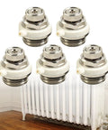 Automatic Half Inch Air Vent Radiator Valve With Auto Cut Off And Self Bleed For Heating Systems Pack Of 5 in front of radiator