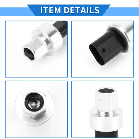 Close-up of AC Pressure Switch Sensor For Chrysler And Dodge Engines 2.4L 3.6L 5.7L 2012 To 2024 Replacement Refrigerant