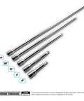 Quarter Inch Drive Wobble Extension Bar Set 5 Piece For Max Reach And Flex Lets You Turn Hard To Reach Fasteners At Angles Up To 15 Degrees With A Spring Loaded Ball Detent Capri Tools, showing different bar sizes on white background.