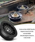 V Idler And Flat Pulley Kit For Lawn Mower Decks LA100 LA105 LA110 LA115 LA120 Replacement 1760097 690409 690409MA installed