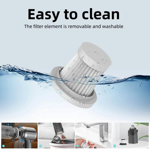 Filter element for Powerful Cordless Handheld Vacuum With 28000Pa Brushless Motor, 3-Speed Suction, easy to clean and washable